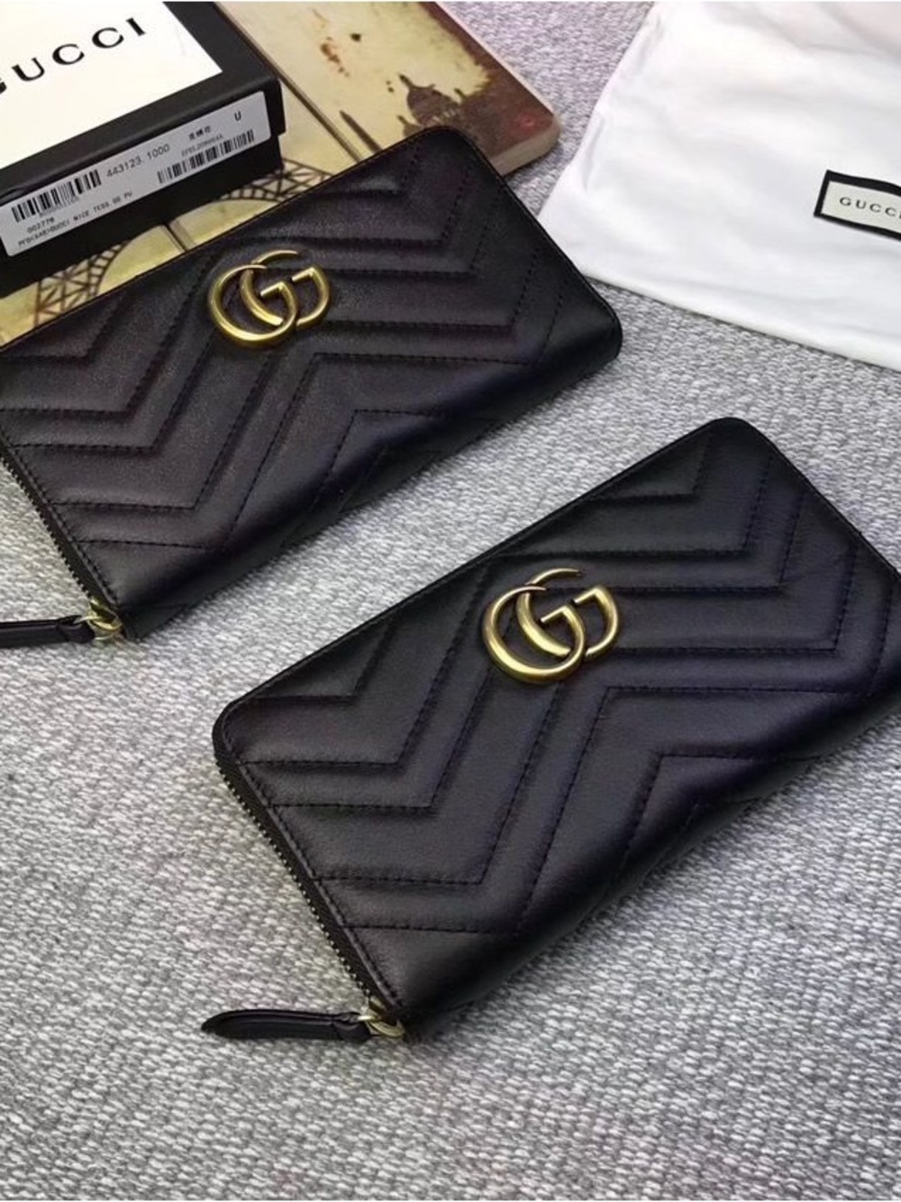 Gucci GG Marmont Black Quilted Leather Zip Wallet - Picture 5 of 10